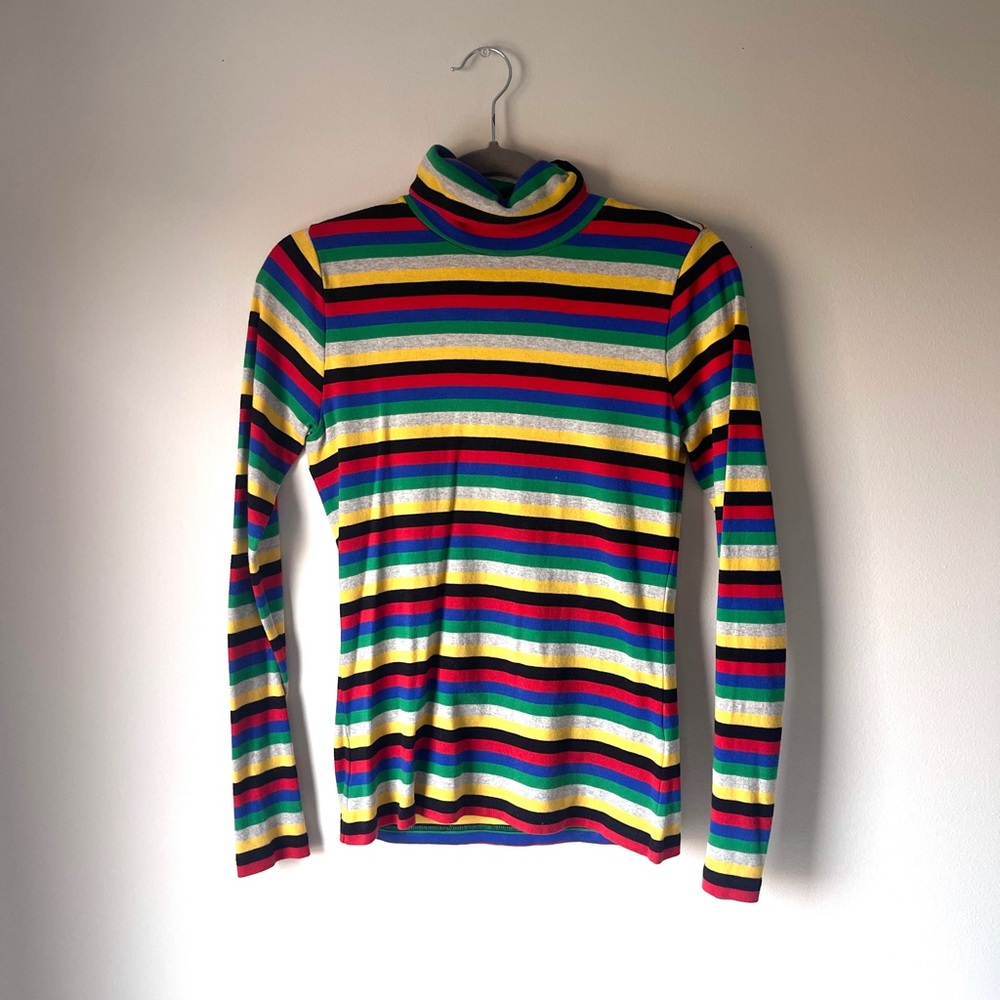 RARE Ganni Colorful Stripe Turtleneck